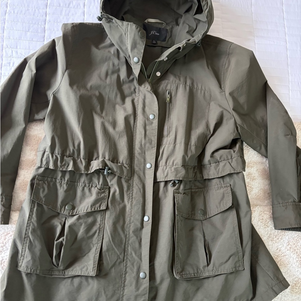 J. Crew Khaki Utility Jacket with Hood